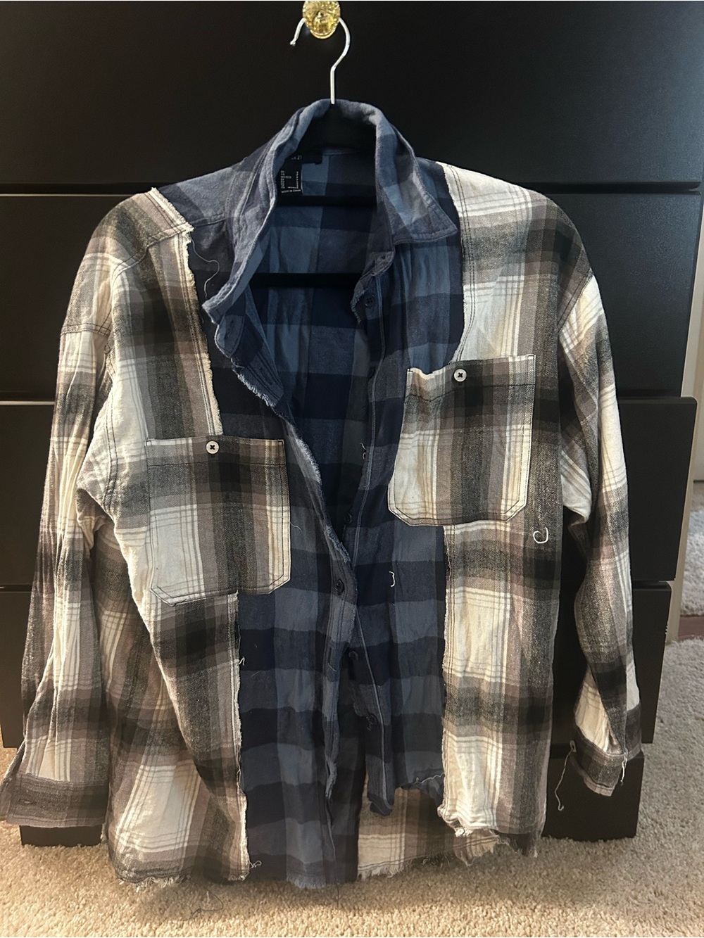 Forever 21 Blue Plaid Flannel Shirt Jacket
